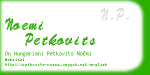 noemi petkovits business card